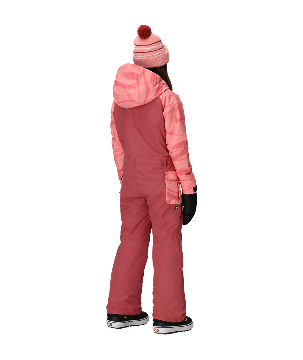GIRLS SHINE INSULATED ONE-PIECE - ROSEWOOD COLORBLOCK