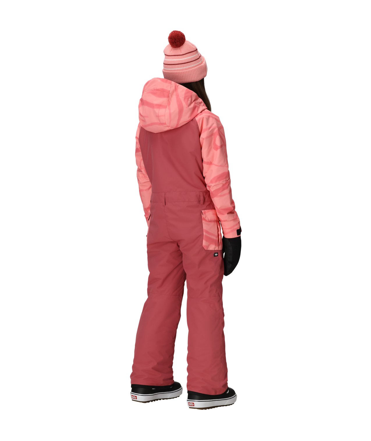 GIRLS SHINE INSULATED ONE-PIECE - ROSEWOOD COLORBLOCK