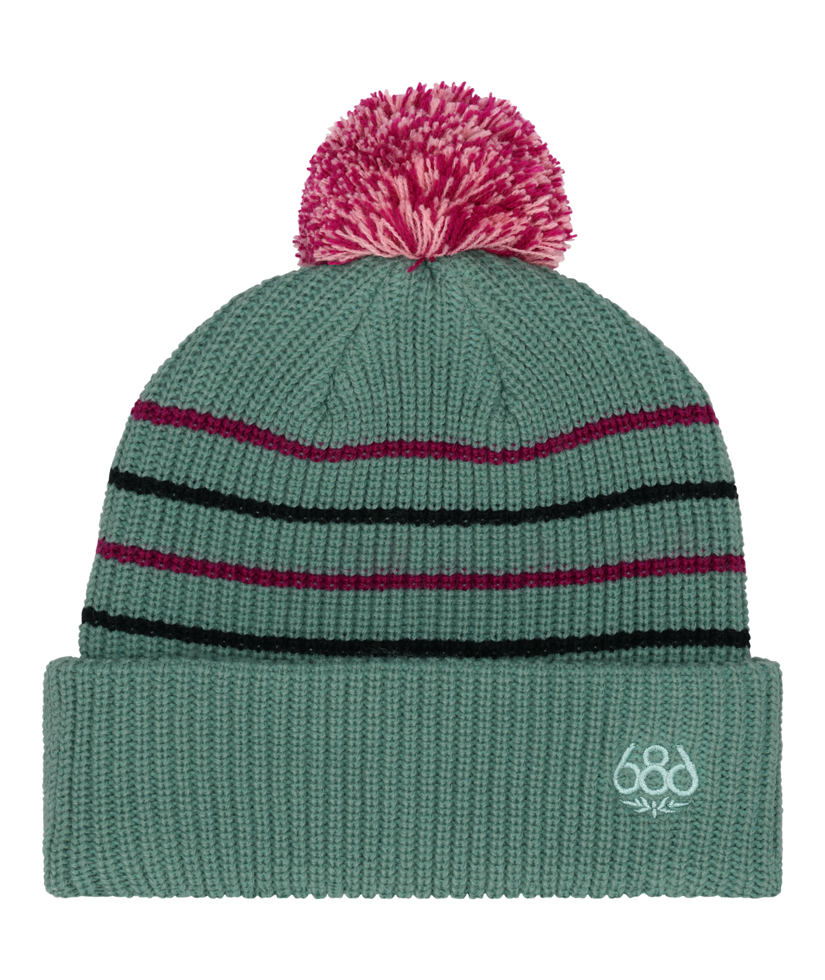 YOUTH POM BEANIE - DUSTY MARINE COLORBLOCK