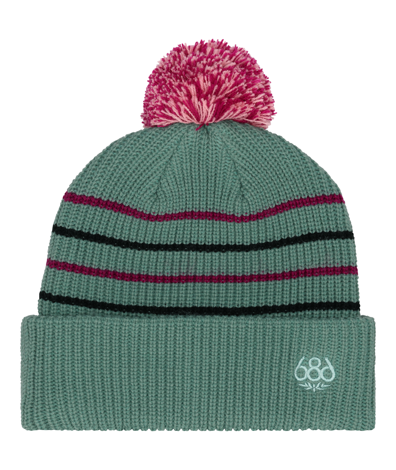 YOUTH POM BEANIE - DUSTY MARINE COLORBLOCK