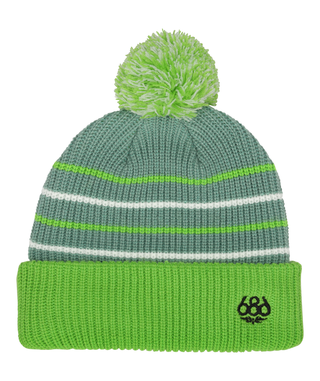 YOUTH POM BEANIE - LIME COLORBLOCK