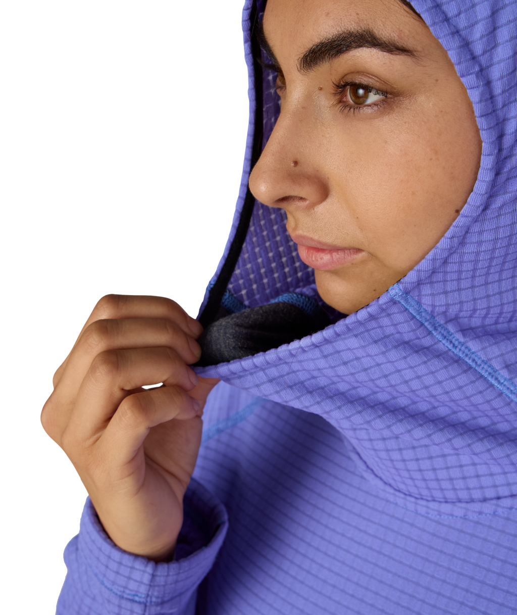 WOMENS MISSION GRID™ HOODY - ALPENGLOW BLUE