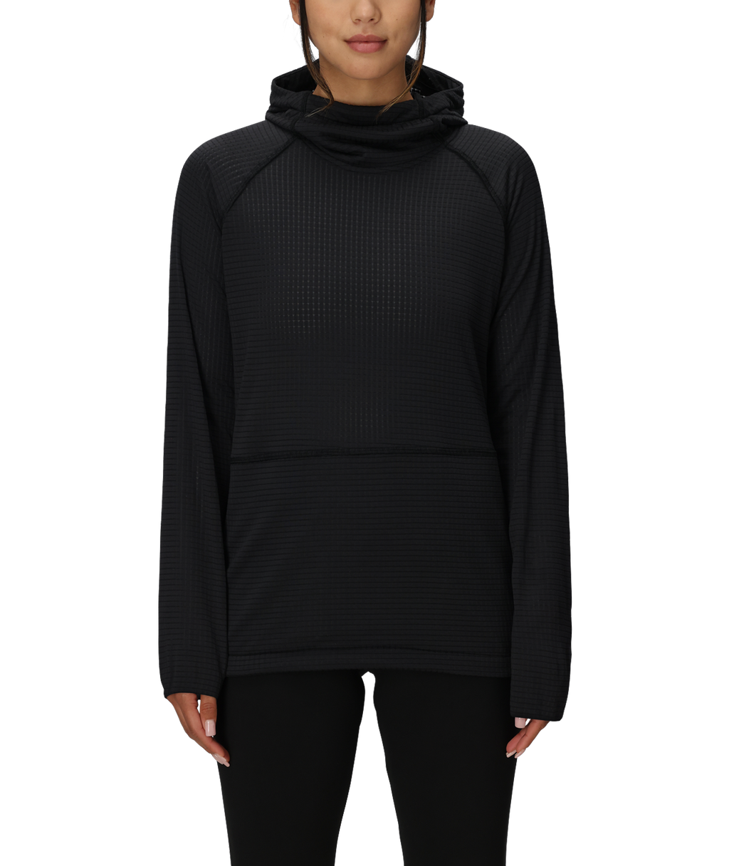 WOMENS MISSION GRID™ HOODY - BLACK