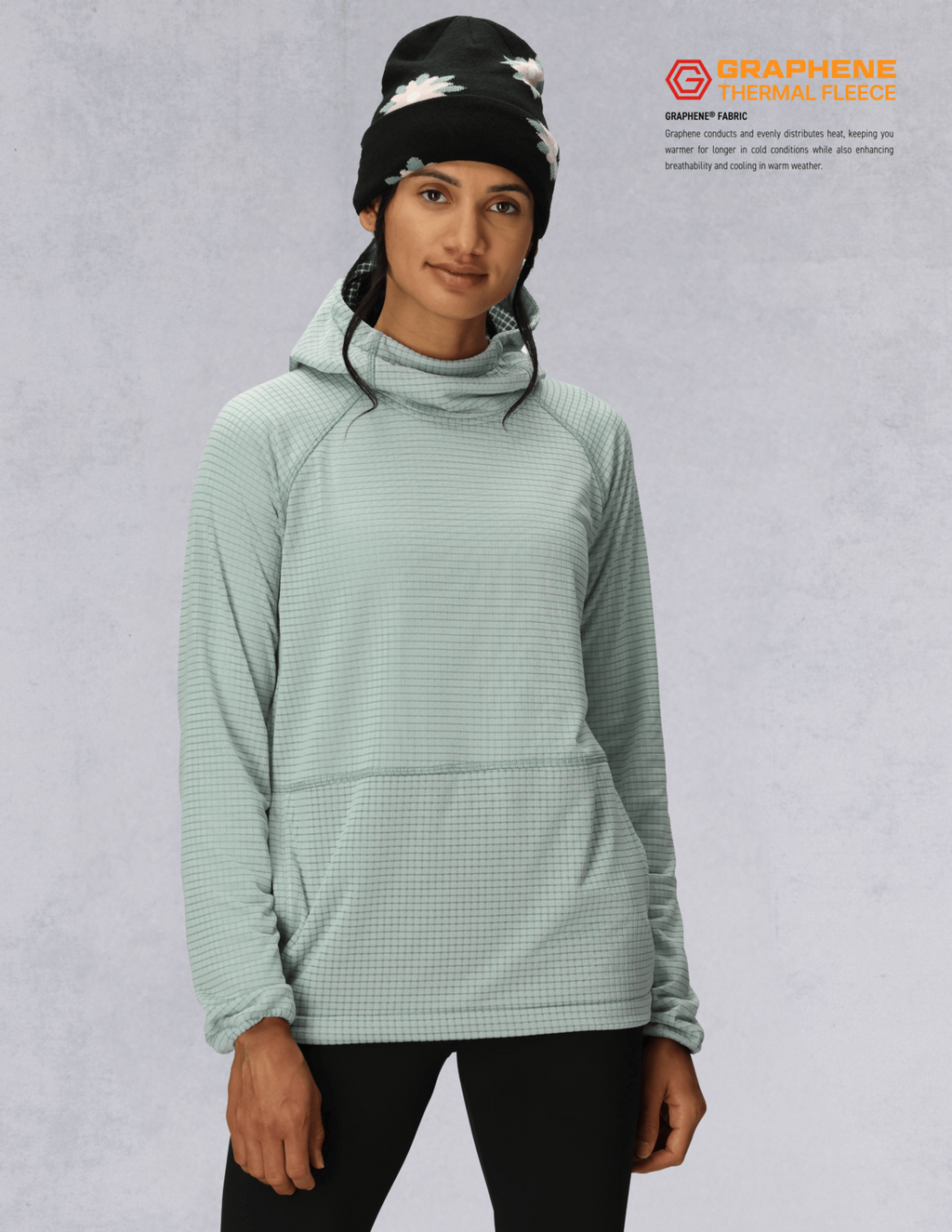 WOMENS MISSION GRID™ HOODY - DUSTY MARINE