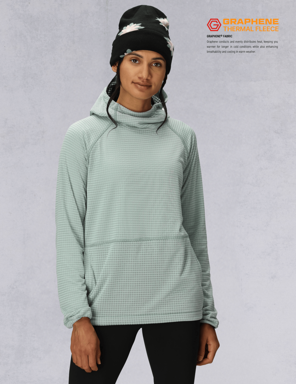 WOMENS MISSION GRID™ HOODY - DUSTY MARINE