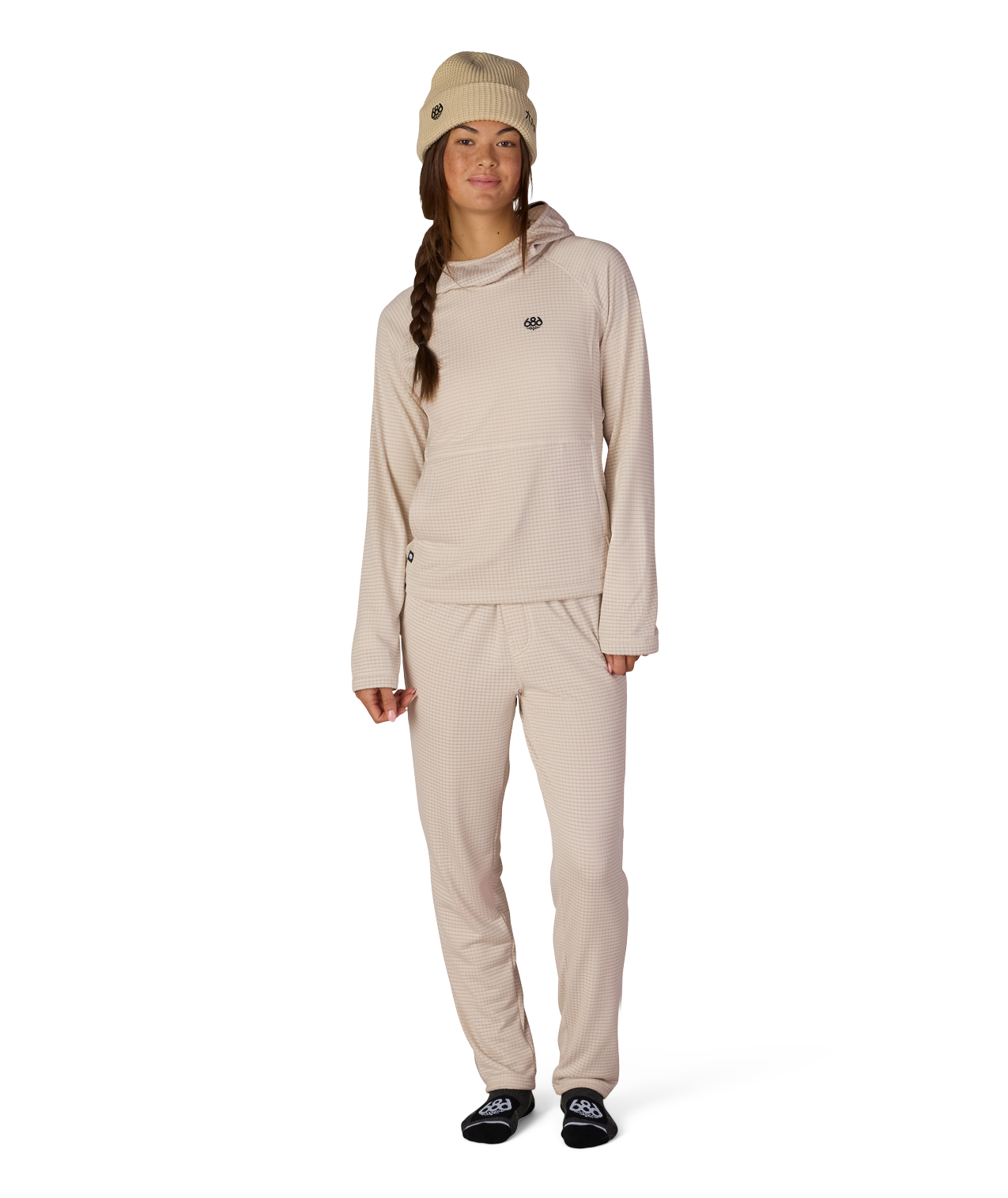 WOMENS MISSION GRID™ HOODY - LIMESTONE