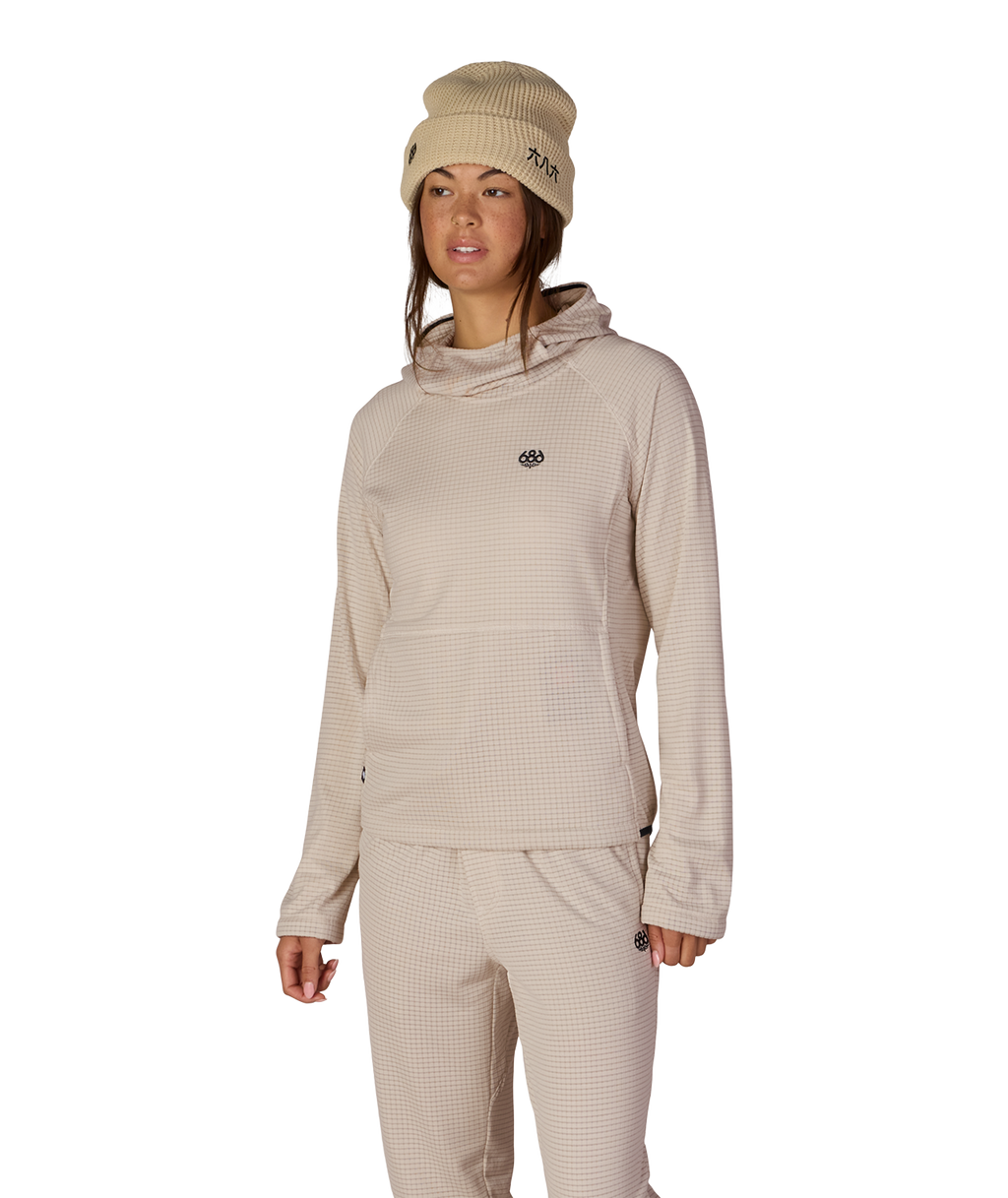 WOMENS MISSION GRID™ HOODY - LIMESTONE