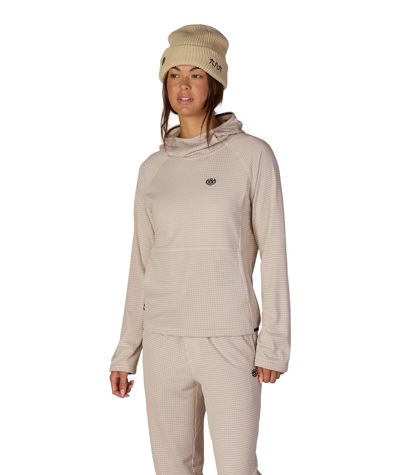 WOMENS MISSION GRID™ HOODY - LIMESTONE