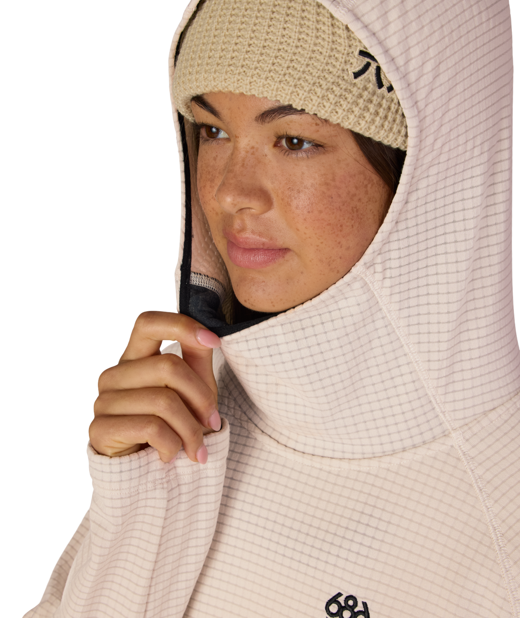 WOMENS MISSION GRID™ HOODY - LIMESTONE