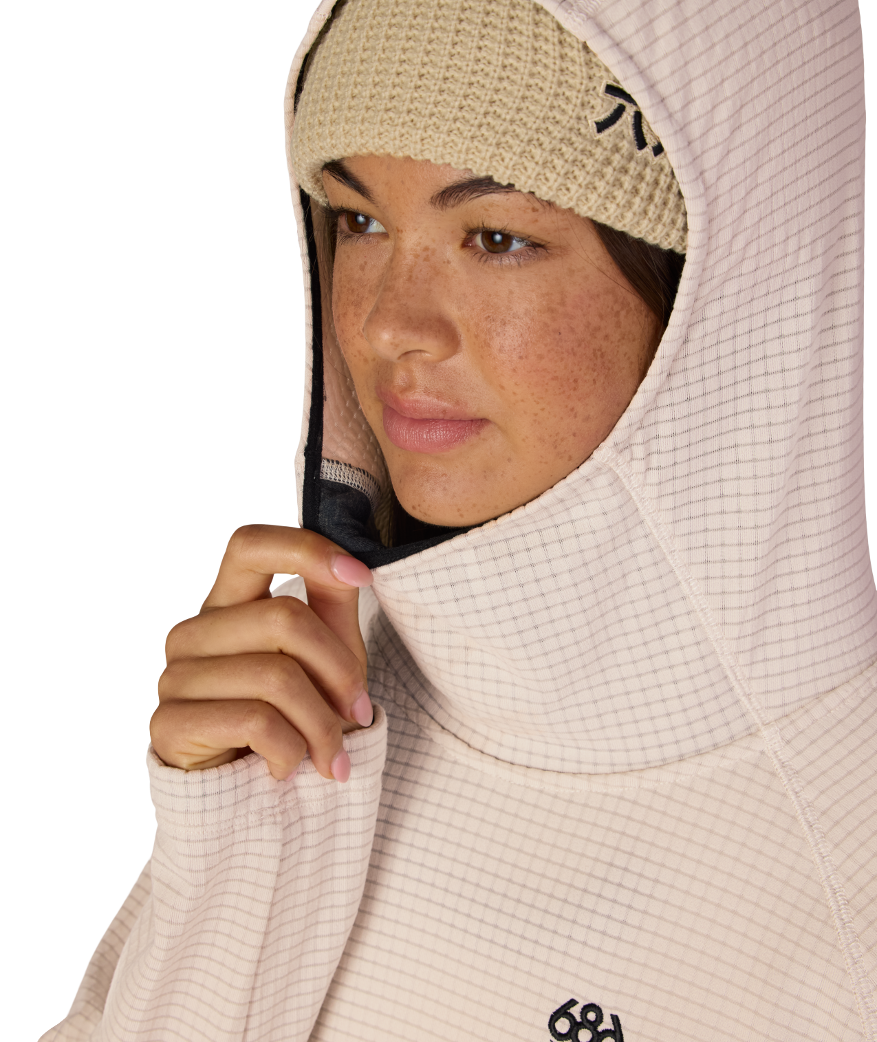 WOMENS MISSION GRID™ HOODY - LIMESTONE