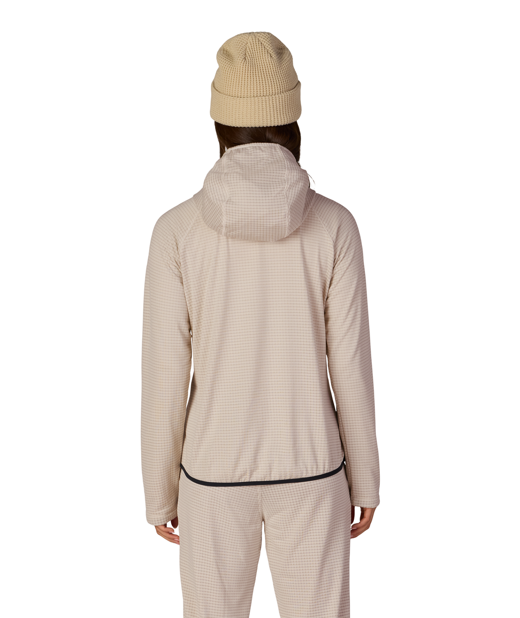 WOMENS MISSION GRID™ HOODY - LIMESTONE
