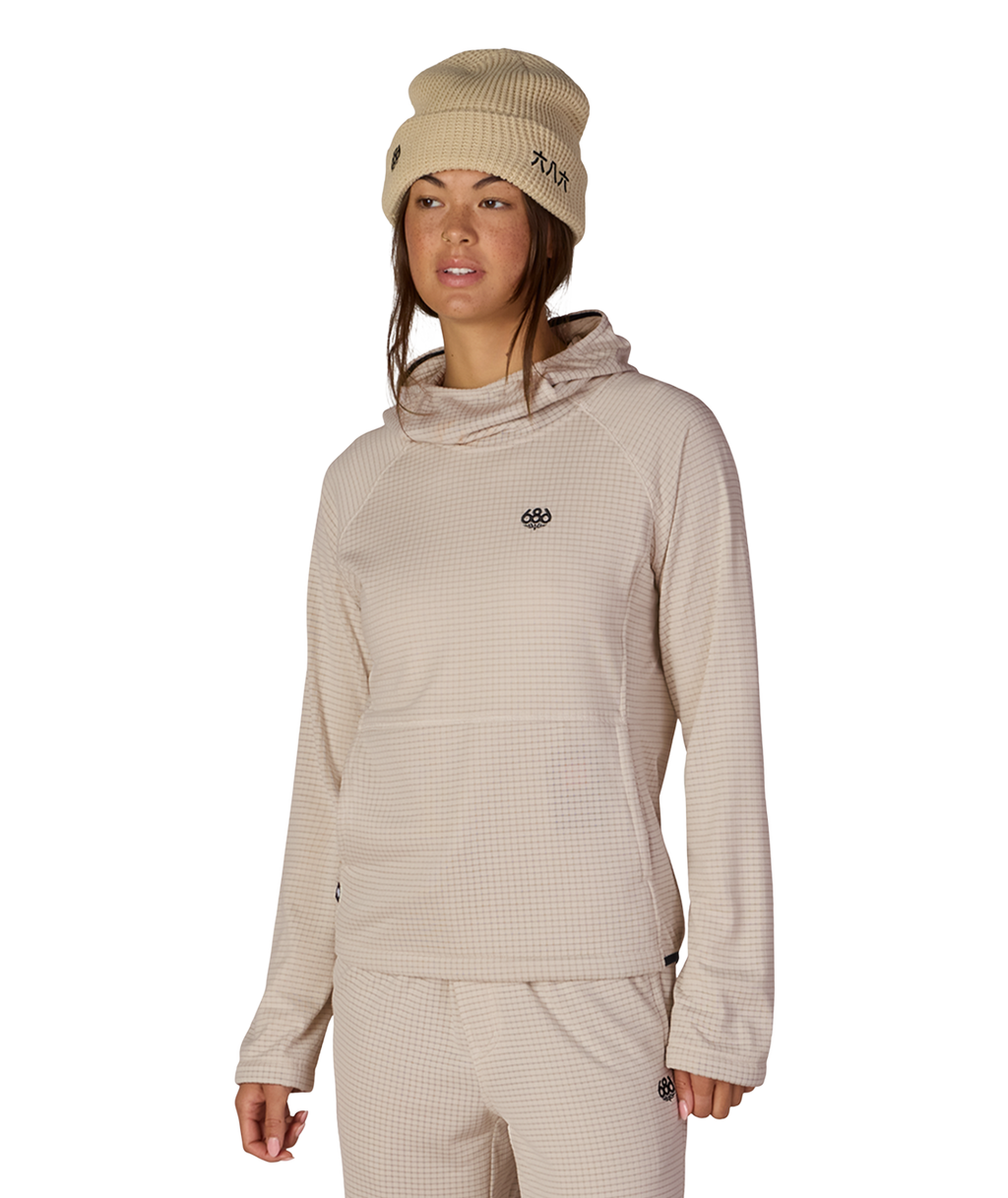 WOMENS MISSION GRID™ HOODY - LIMESTONE
