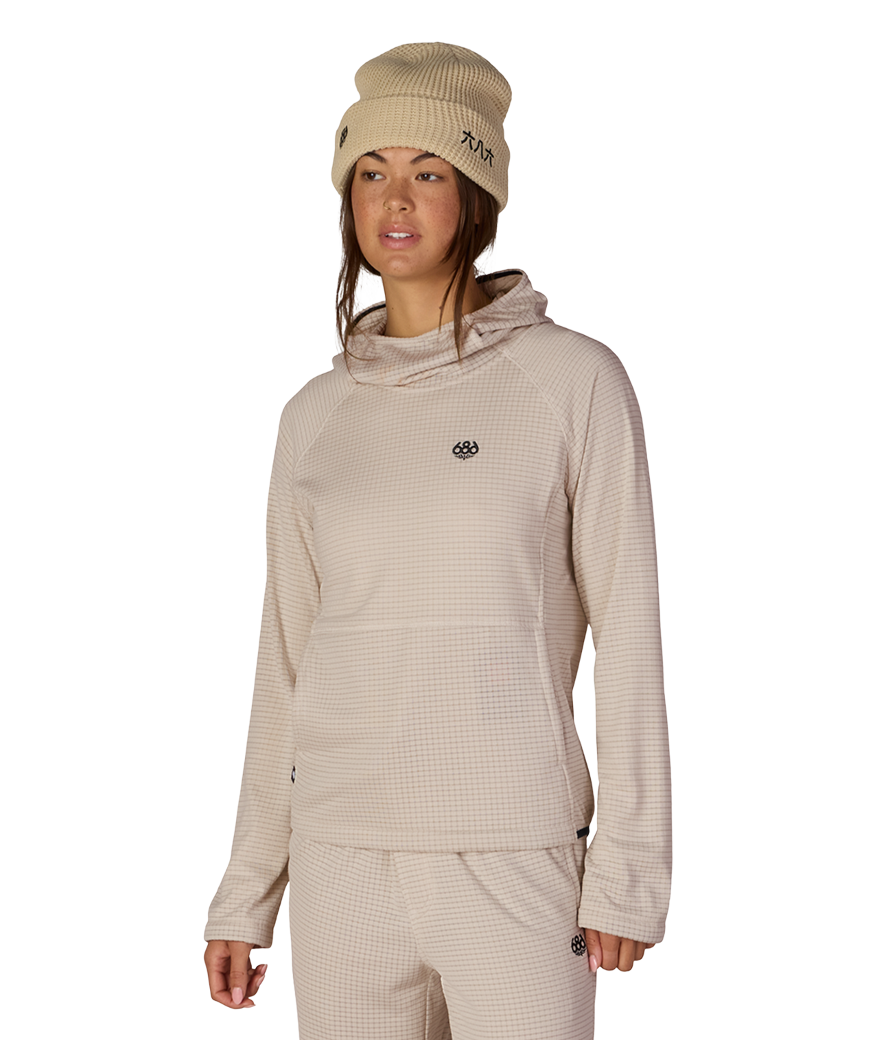 WOMENS MISSION GRID™ HOODY - LIMESTONE