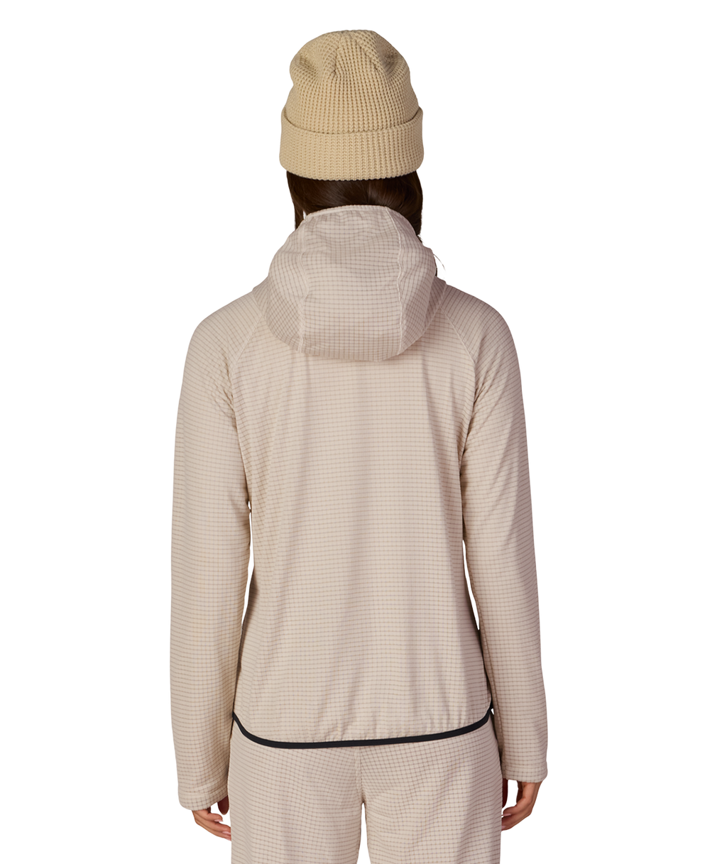 WOMENS MISSION GRID™ HOODY - LIMESTONE