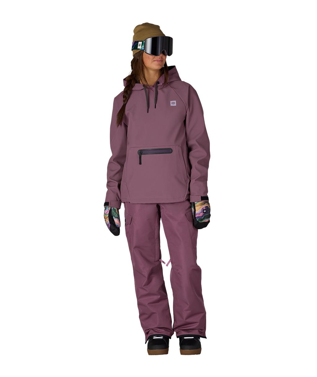 WOMENS WATERPROOF HOODY - BLACK PLUM