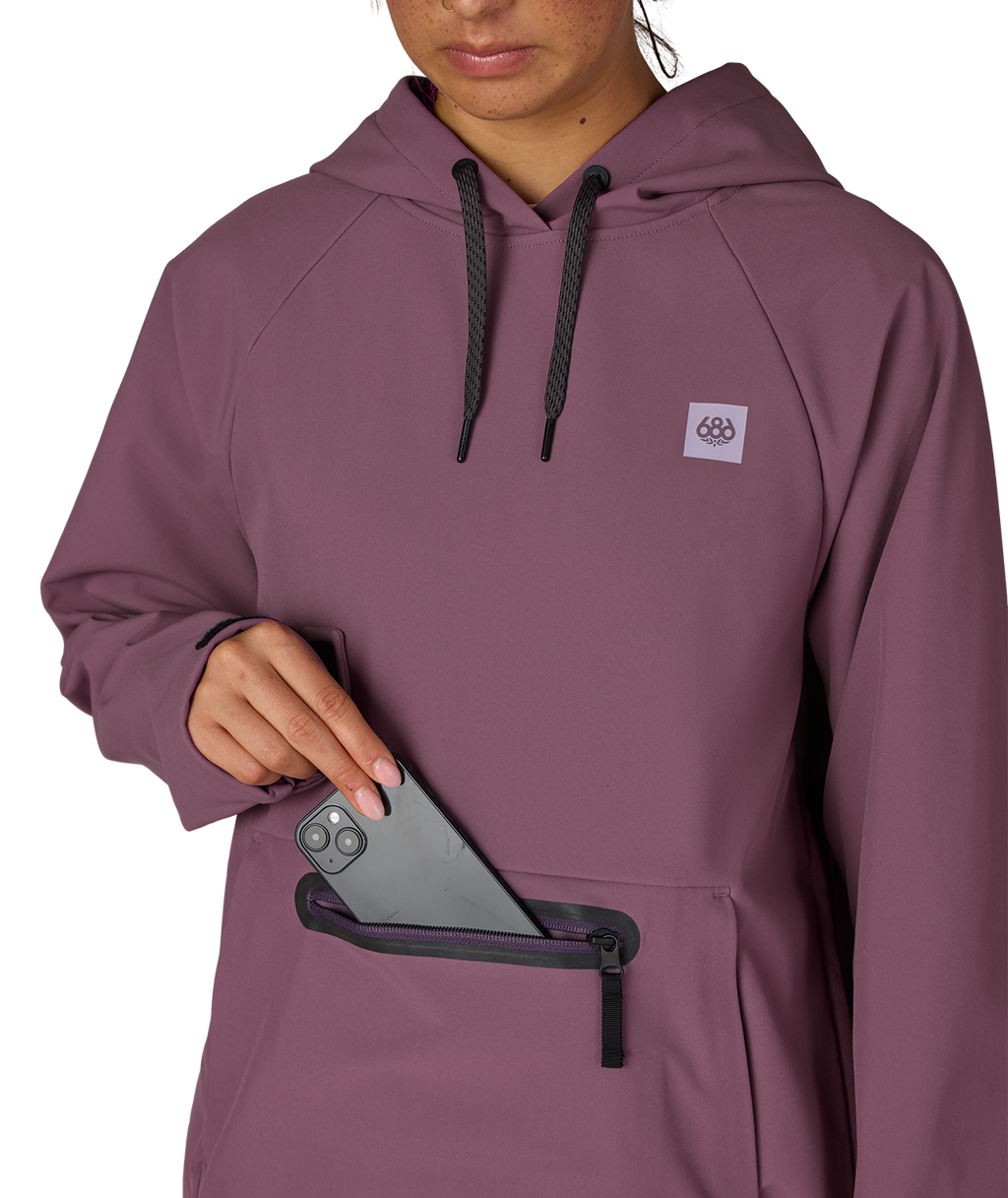 WOMENS WATERPROOF HOODY - BLACK PLUM