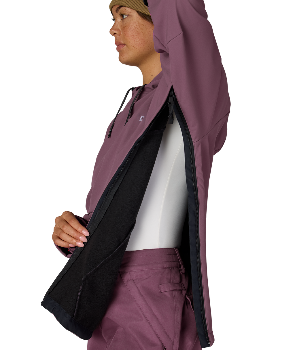 WOMENS WATERPROOF HOODY - BLACK PLUM