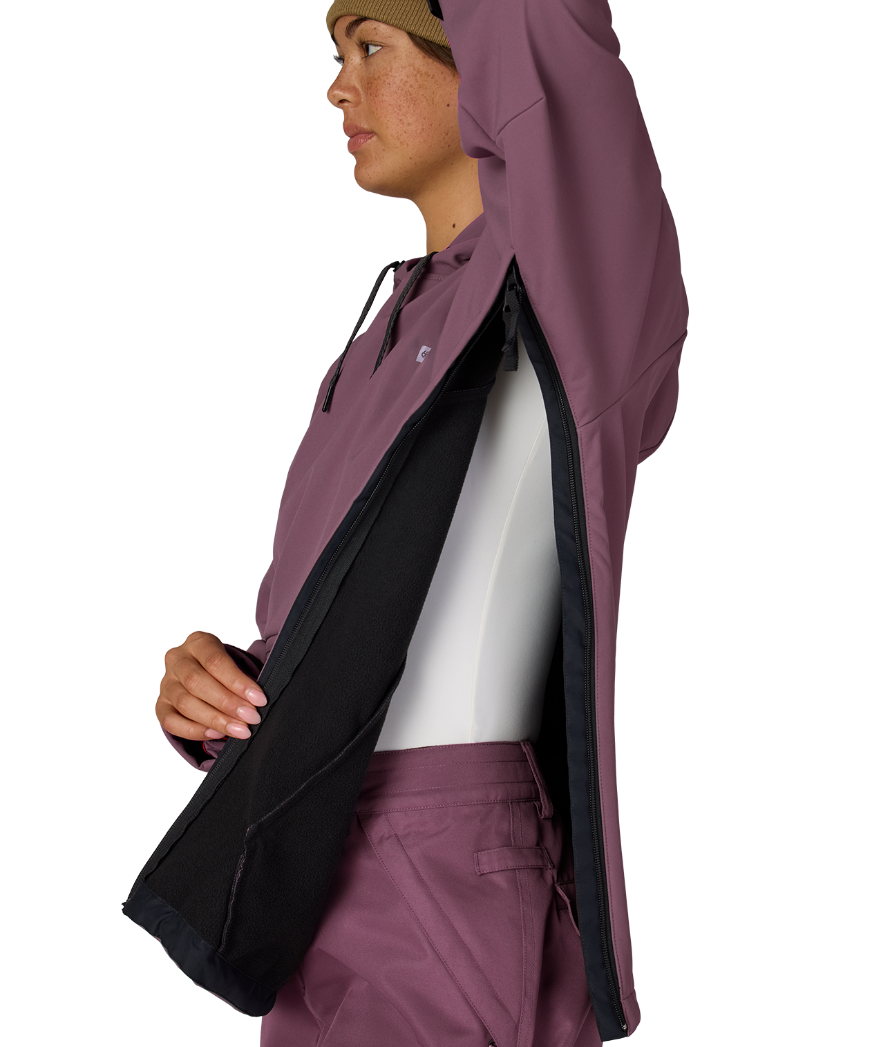 WOMENS WATERPROOF HOODY - BLACK PLUM