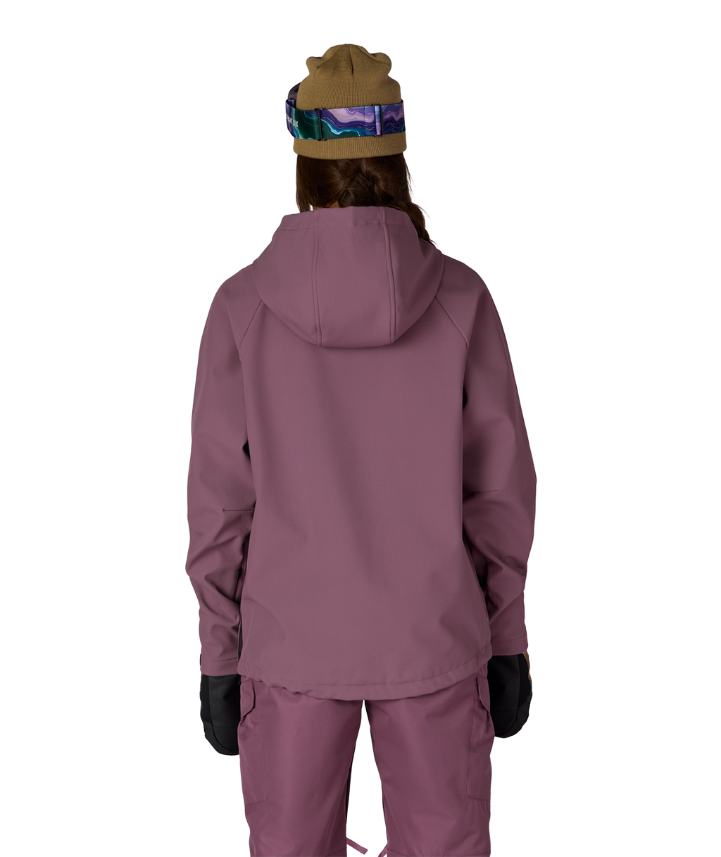 WOMENS WATERPROOF HOODY - BLACK PLUM