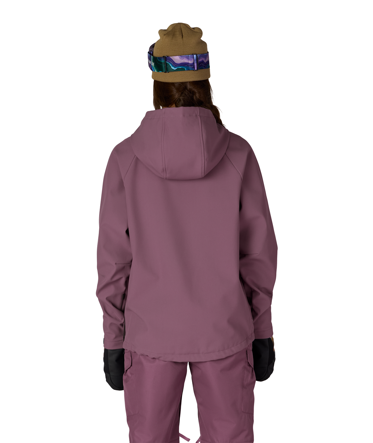 WOMENS WATERPROOF HOODY - BLACK PLUM