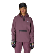 WOMENS WATERPROOF HOODY - BLACK PLUM