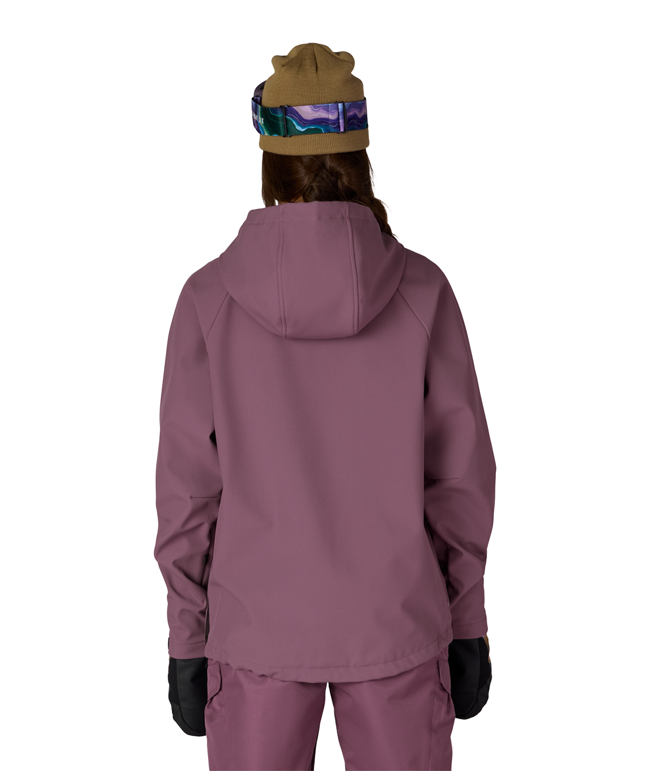 WOMENS WATERPROOF HOODY - BLACK PLUM