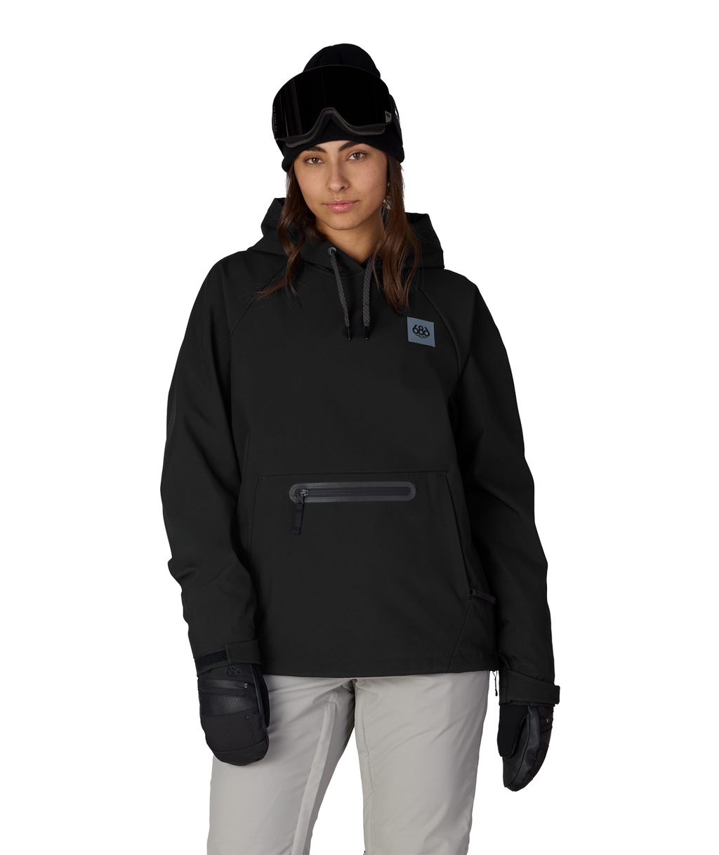 WOMENS WATERPROOF HOODY - BLACK