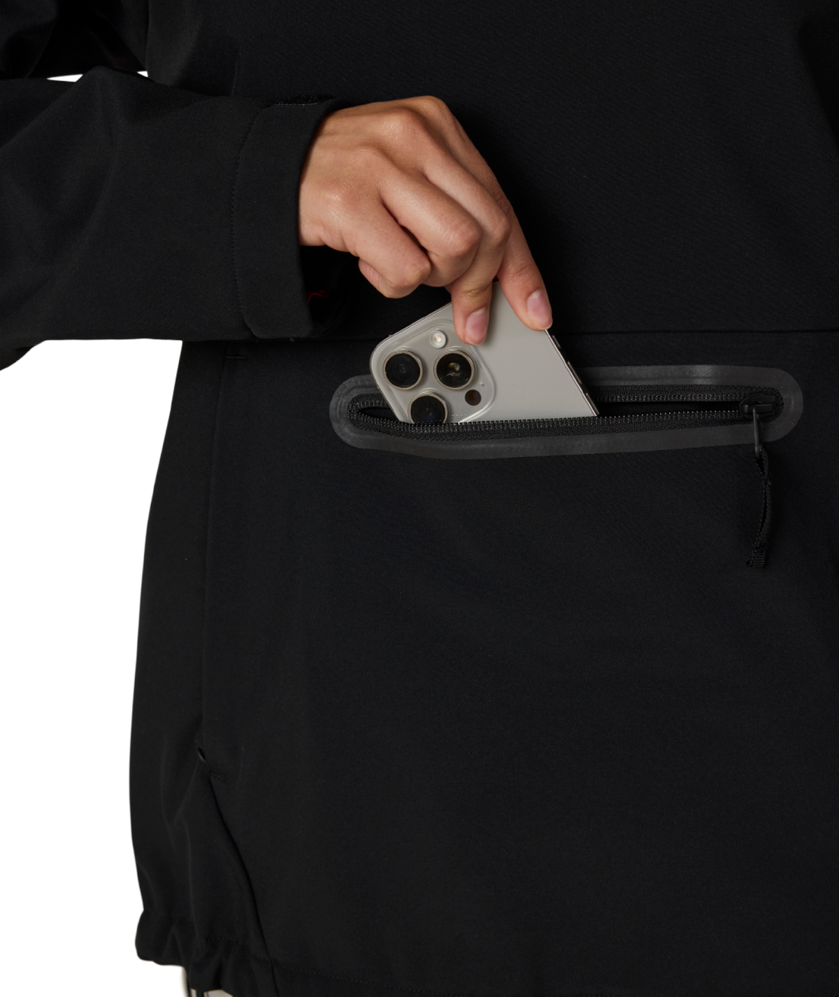 WOMENS WATERPROOF HOODY - BLACK