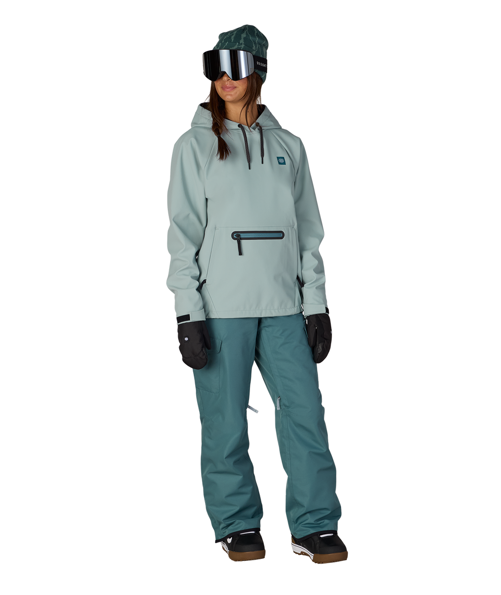 WOMENS WATERPROOF HOODY - DUSTY MARINE