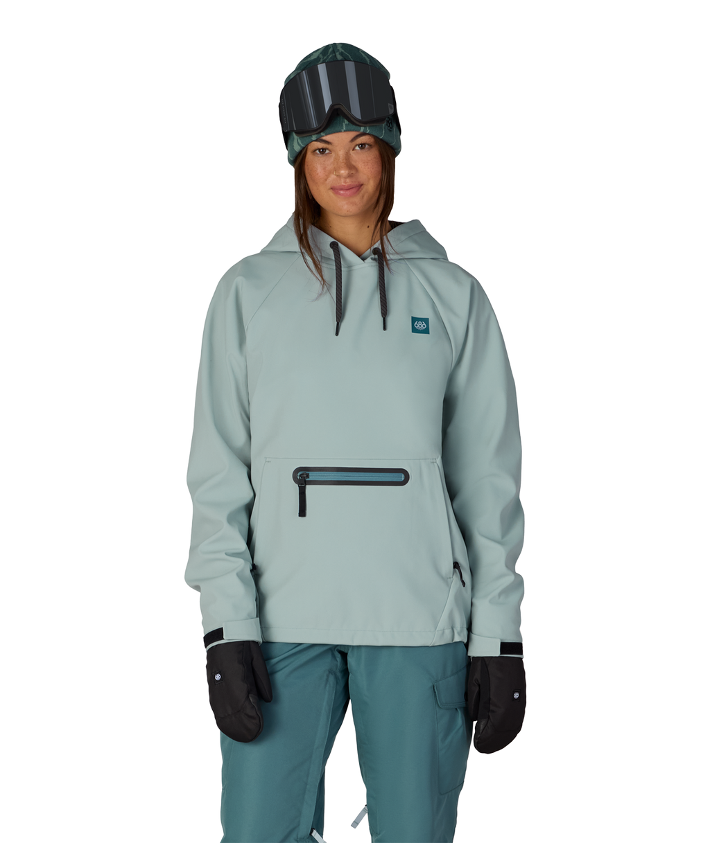 WOMENS WATERPROOF HOODY - DUSTY MARINE