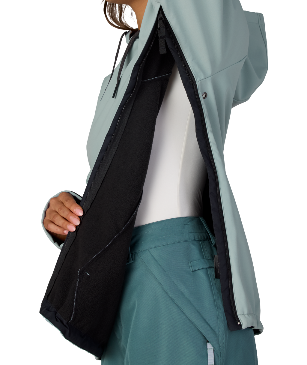 WOMENS WATERPROOF HOODY - DUSTY MARINE