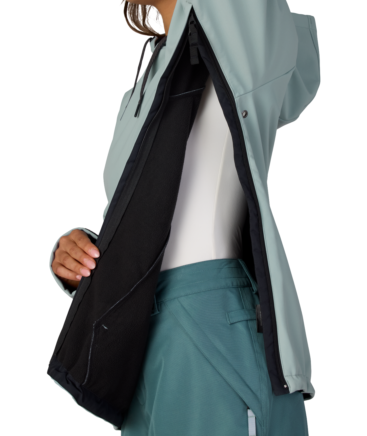 WOMENS WATERPROOF HOODY - DUSTY MARINE