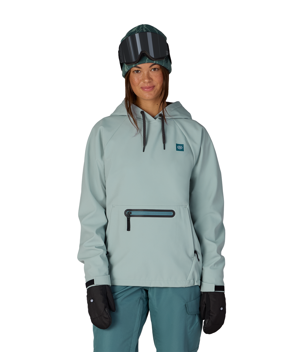 WOMENS WATERPROOF HOODY - DUSTY MARINE