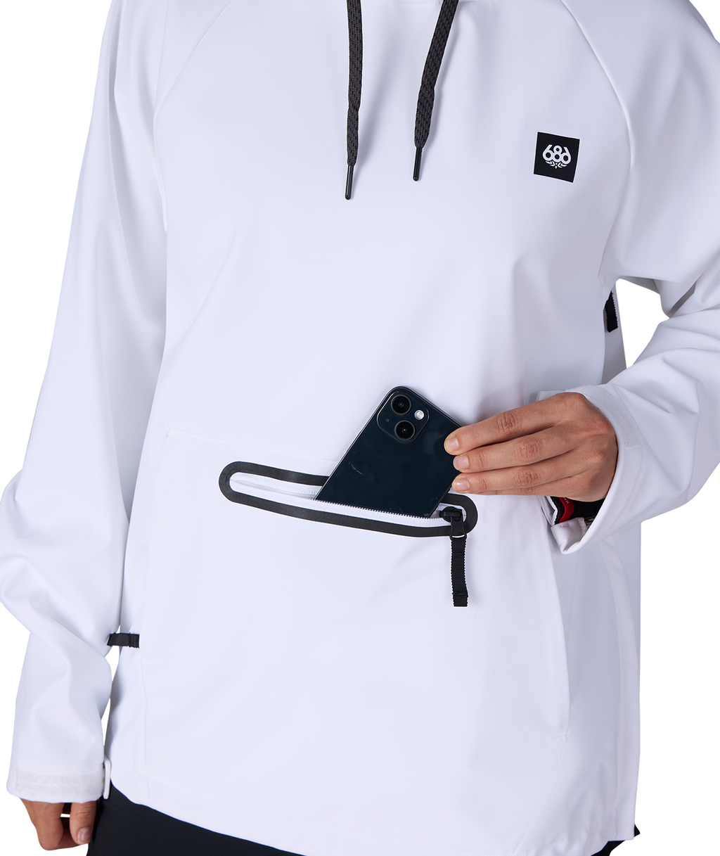 WOMENS WATERPROOF HOODY - WHITE