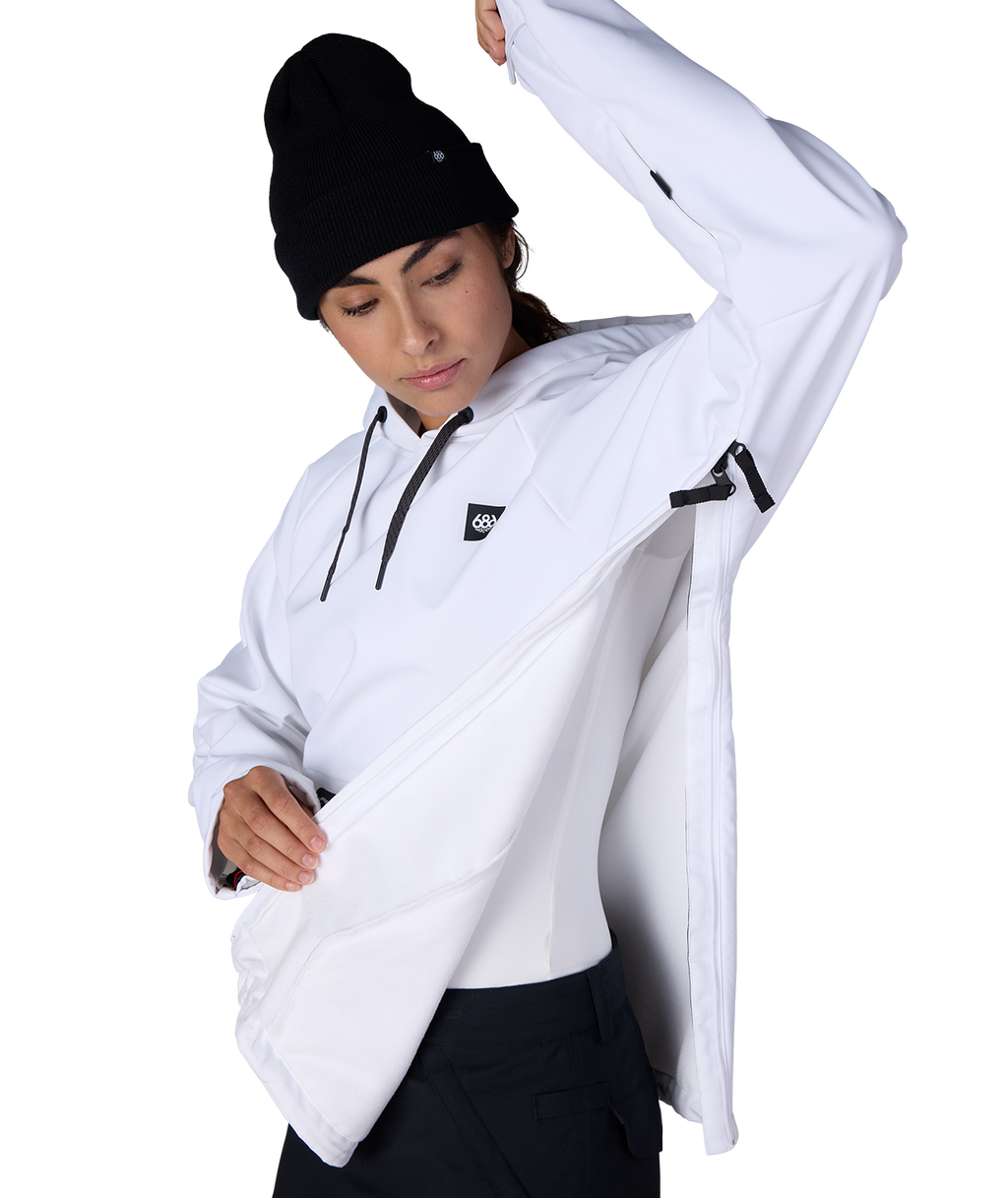 WOMENS WATERPROOF HOODY - WHITE