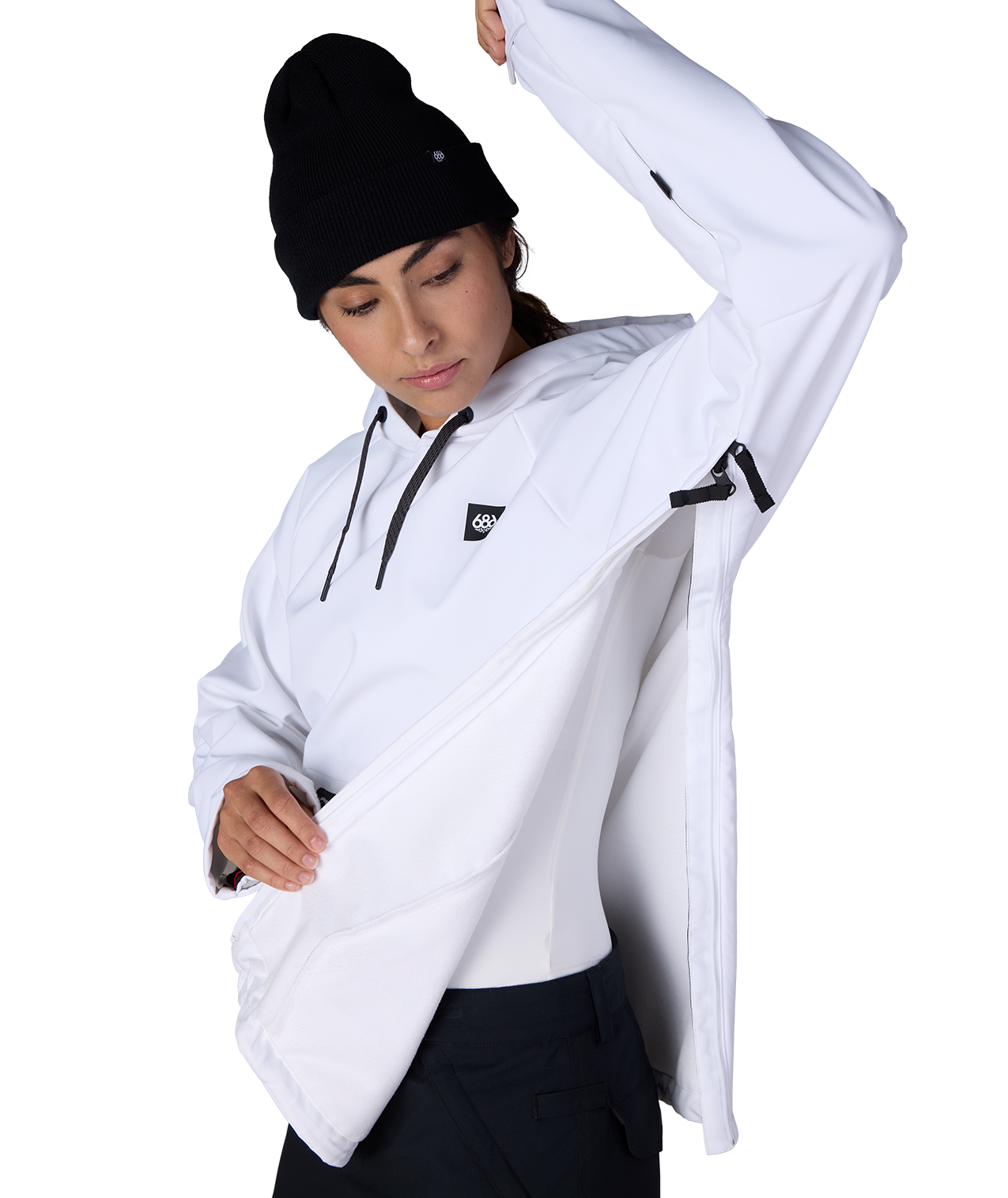 WOMENS WATERPROOF HOODY - WHITE