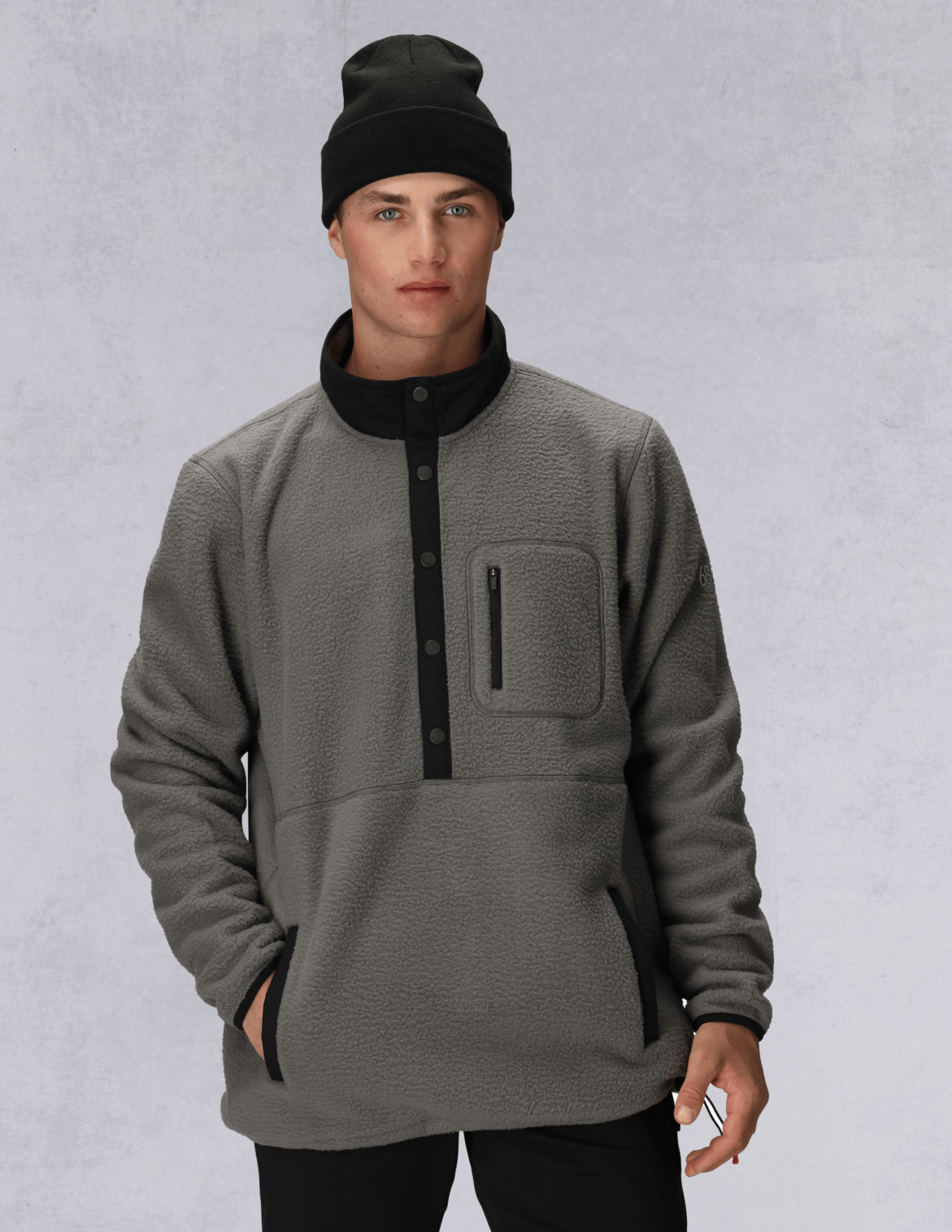 MENS TIOGA FLEECE PULLOVER - RHINO GREY