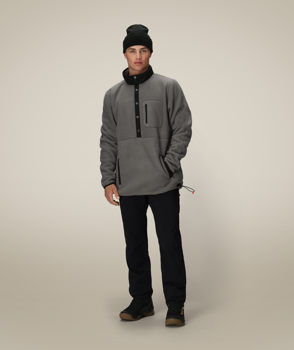 MENS TIOGA FLEECE PULLOVER - RHINO GREY