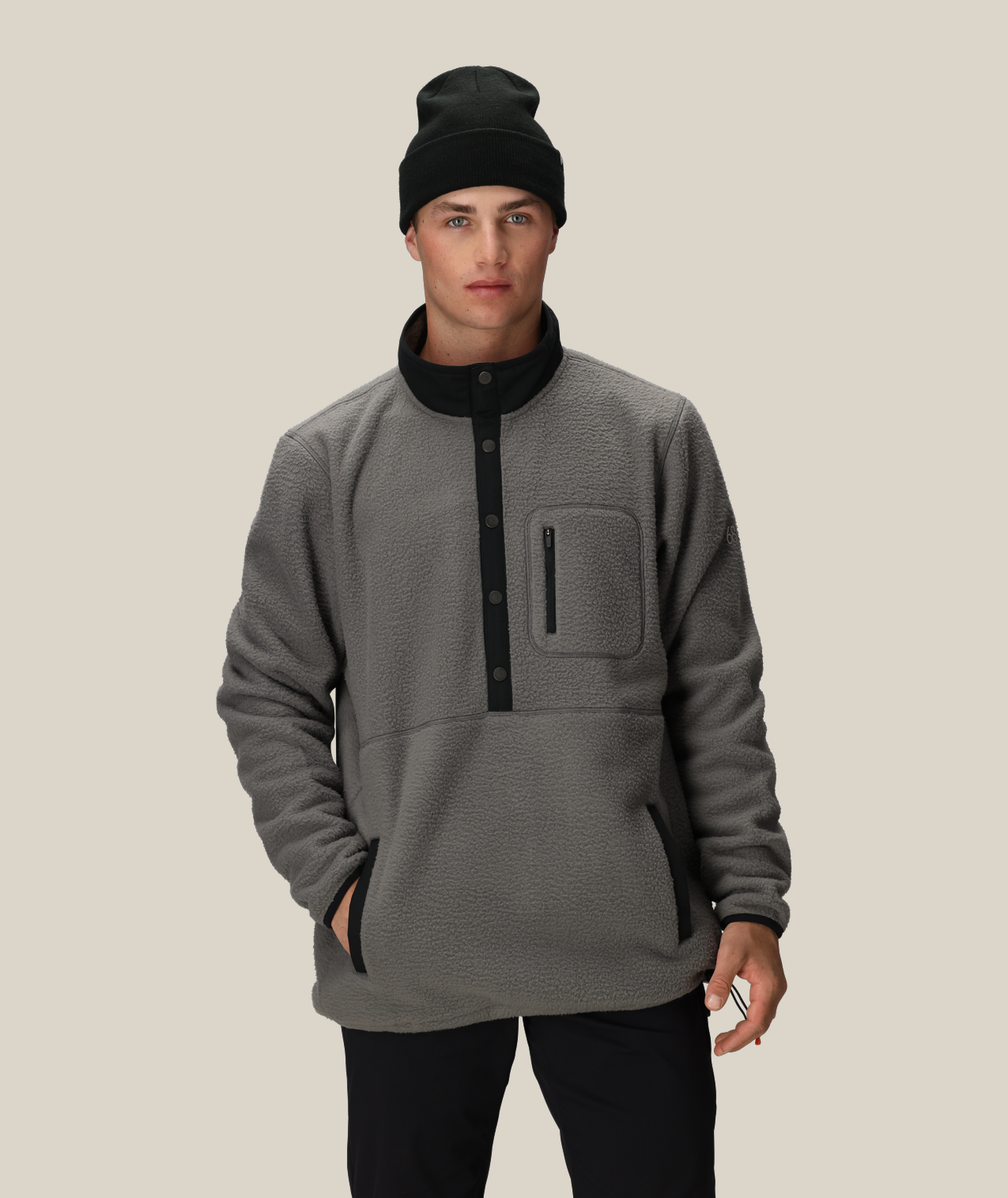 MENS TIOGA FLEECE PULLOVER - RHINO GREY