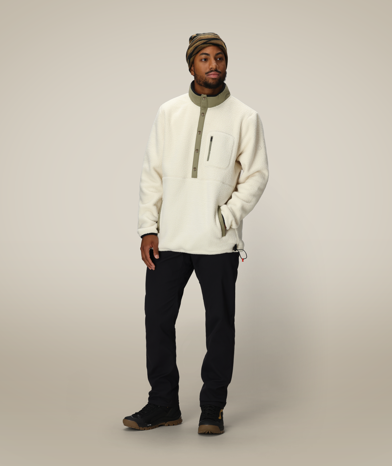 MENS TIOGA FLEECE PULLOVER - LIMESTONE