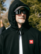 MENS BONDED FLEECE ZIP HOODY - BLACK
