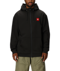 MENS BONDED FLEECE ZIP HOODY - BLACK