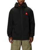 MENS BONDED FLEECE ZIP HOODY - BLACK