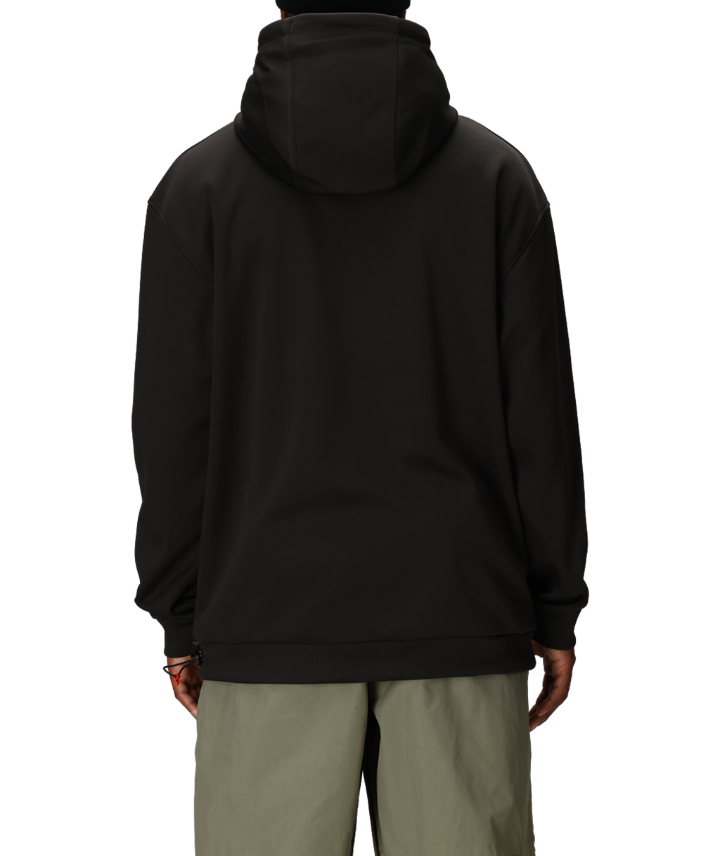 MENS BONDED FLEECE ZIP HOODY - BLACK