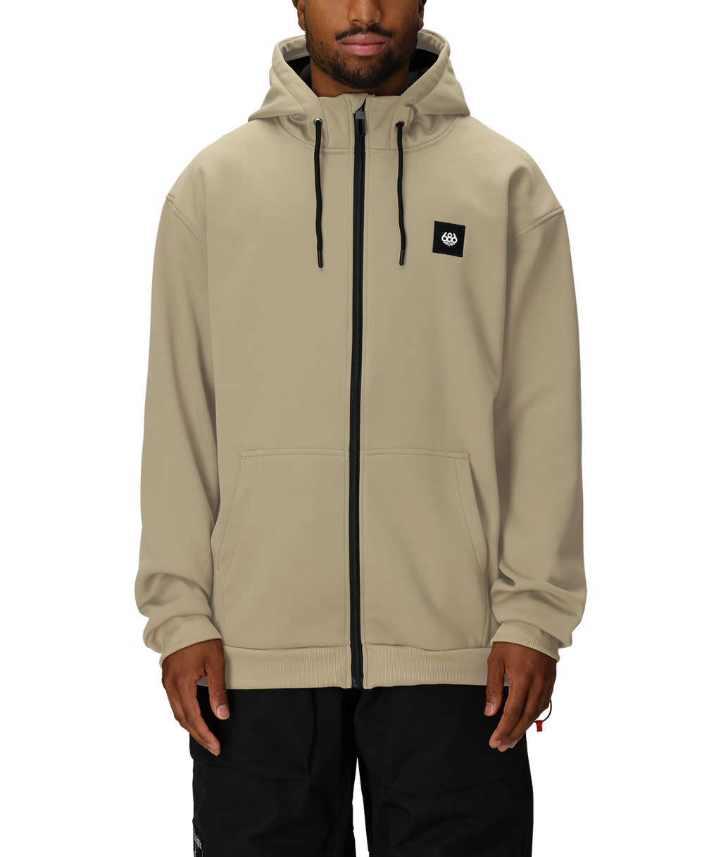 MENS BONDED FLEECE ZIP HOODY - SAGE