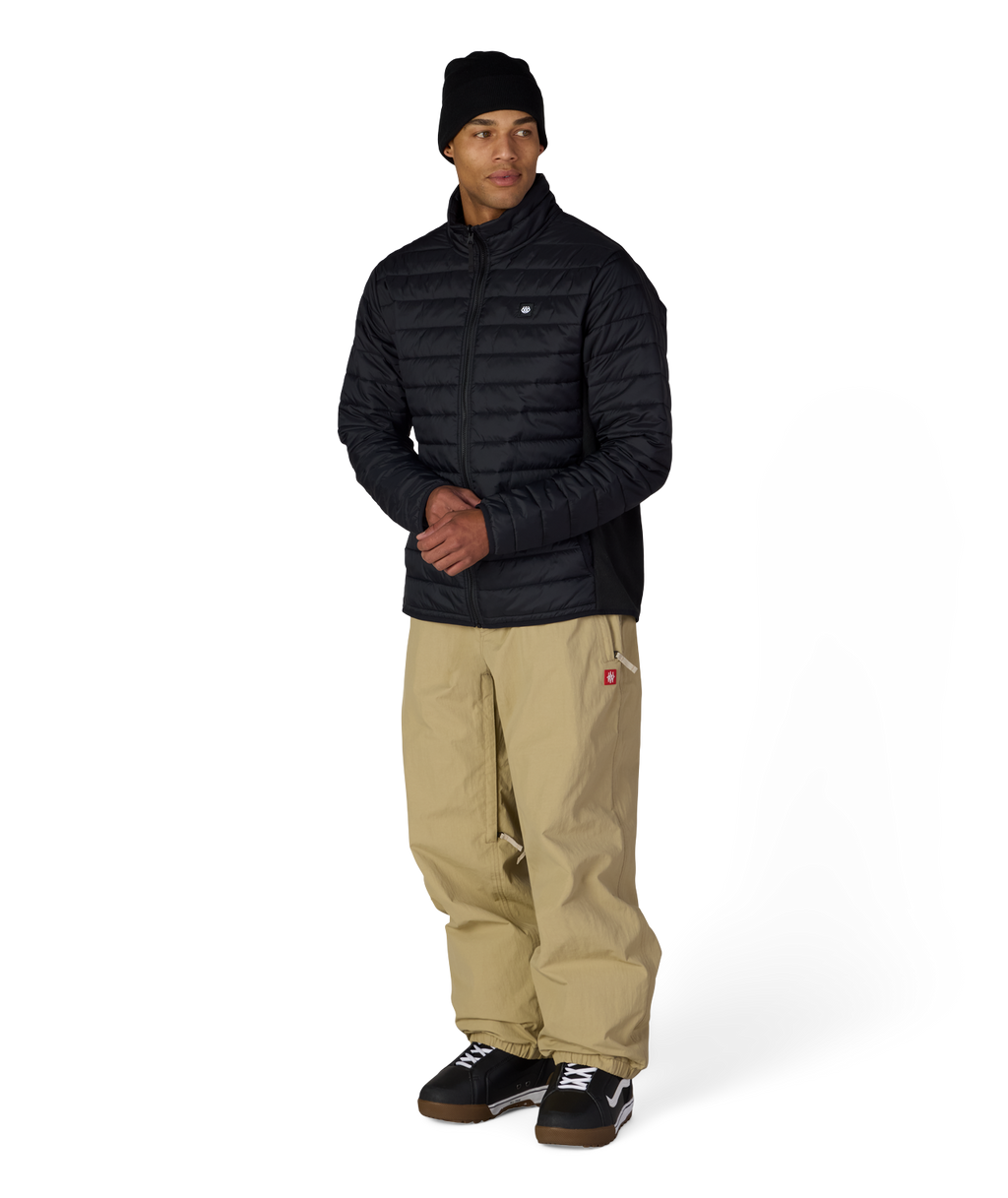 MENS THERMAL PUFF INSULATED JACKET - BLACK