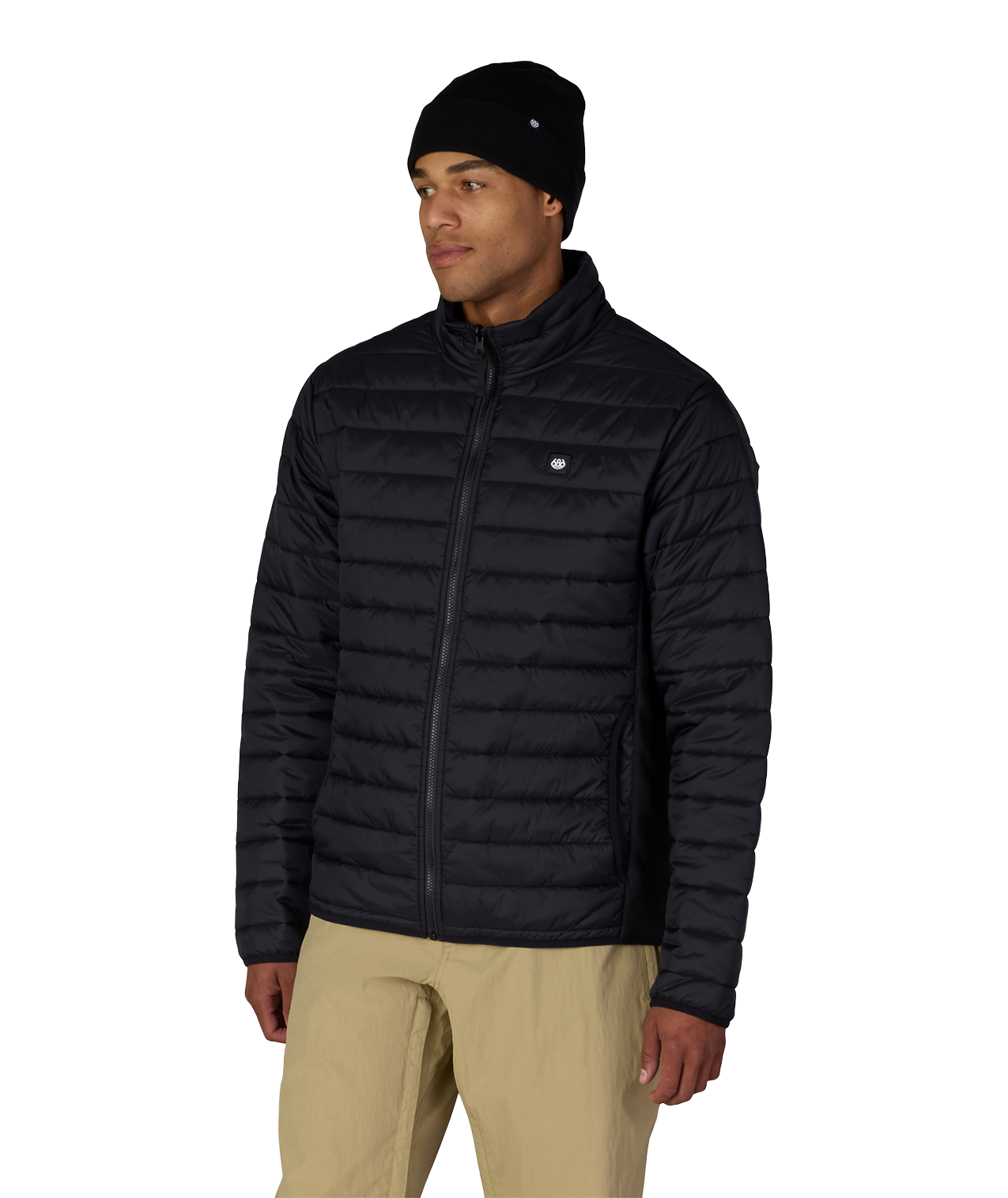 MENS THERMAL PUFF INSULATED JACKET - BLACK