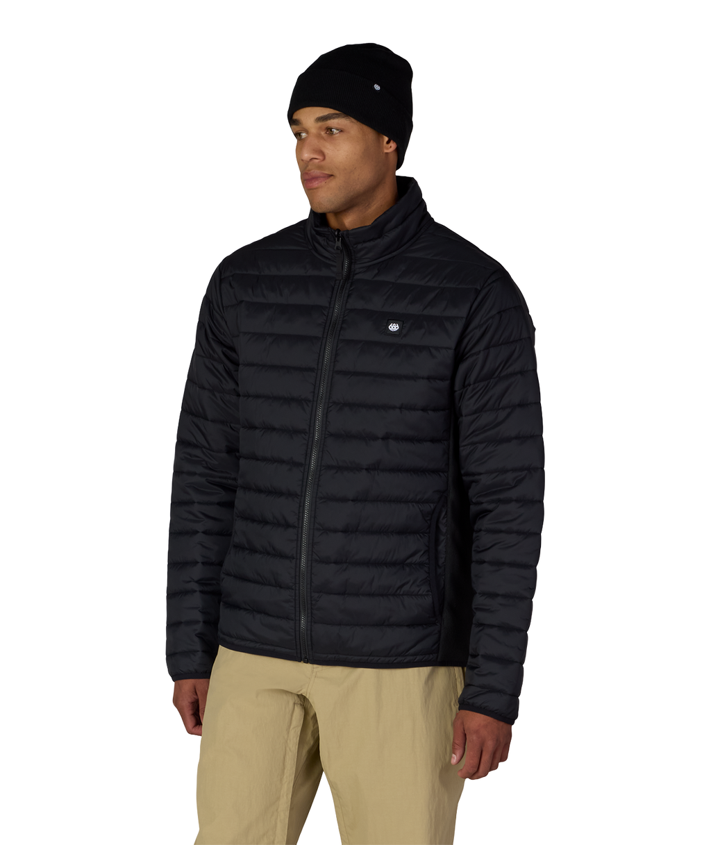 MENS THERMAL PUFF INSULATED JACKET - BLACK