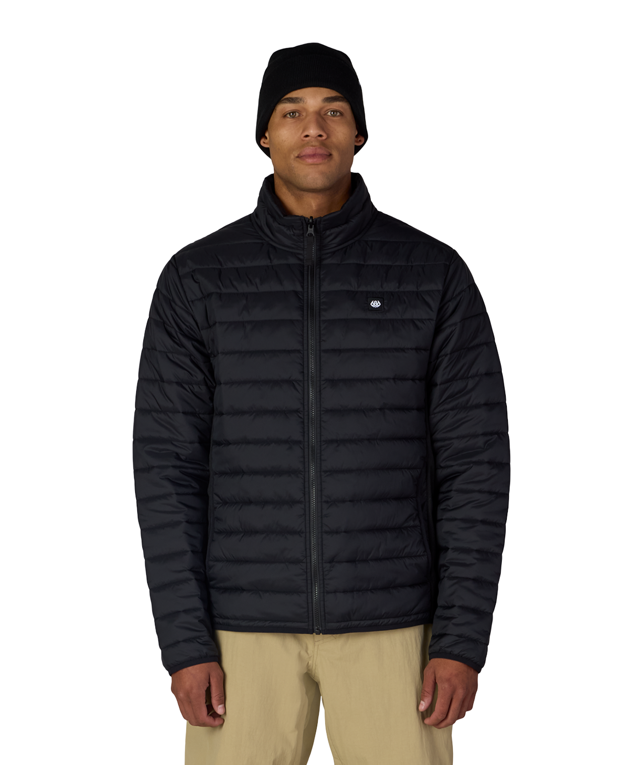 MENS THERMAL PUFF INSULATED JACKET - BLACK