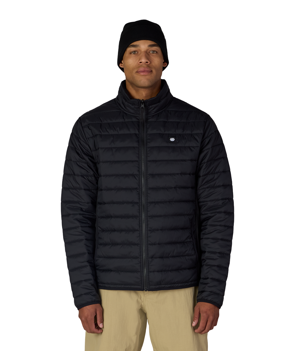 MENS THERMAL PUFF INSULATED JACKET - BLACK